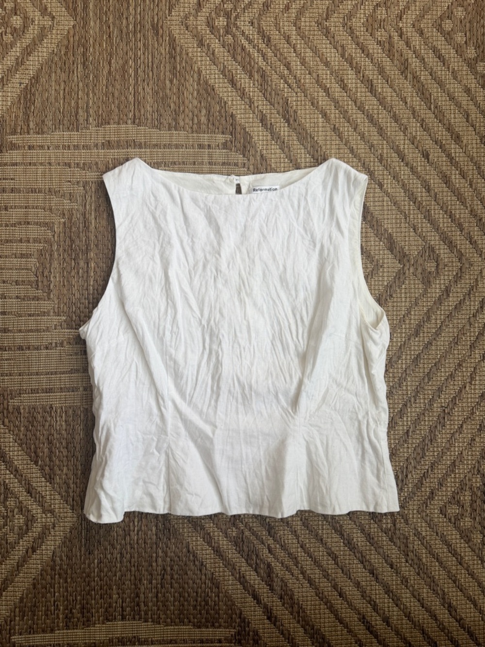 Reformation white linen sleeveless top